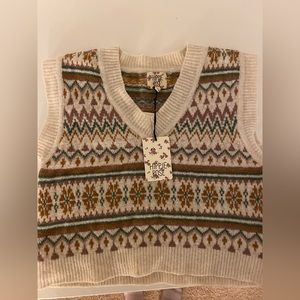 hippie rose sweater vest